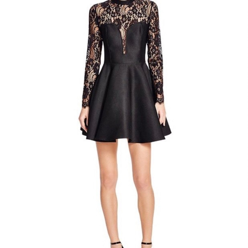 Mustard seed size small black cocktail holiday dress lace